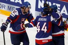 Kopecký, Sekera a Radivojevič slaví gól v utkání Slovensko - Bělorusko
