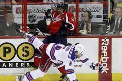 Ovečkin naražený na mantinel (Washington Capitals - New York Rangers)