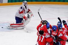 Radost českého týmu proti Norsku