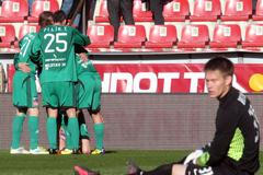 Sparta - Příbram (oslava příbramského gólu)