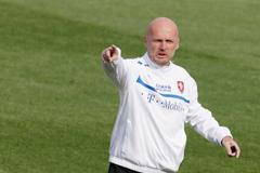 Michal Bílek, trénink českého národního týmu den před zápasem s Maďarskem.