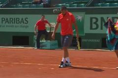 Michael Južnyj se omlouvá divákům při zápase French Open