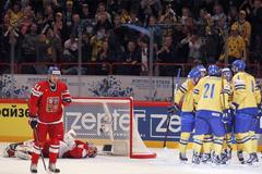 Česko - Švédsko (první gól Švédska, radost)