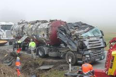 Na Klatovsku havarovala cisterna s mlékem