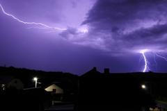 Noční bouře nad Klatovy