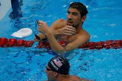 Michael Phelps a Ryan Lochte, trénink na olympiádě v Londýně 2012