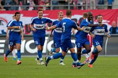 F91 Dudelange slaví postup v Lize mistrů