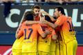 Fotbalisté Barcelony slaví gól v utkání La Ligy 2012/13 s Osasunou.