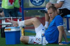 Zraněný Daniel Kolář (Baník - Plzeň)