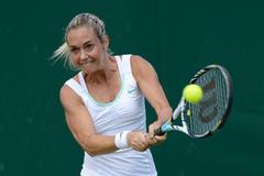 Klára Zakopalová v zápase proti Italce Schiavoneové