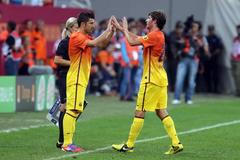 Španělský fotbalista David Villa v dresu Barcelony zpět na trávníku