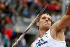 Český oštěpař Vítězslav Veselý při jednom z hodů během Mistrovství Evropy v atletice 2012 v Helsinkách.