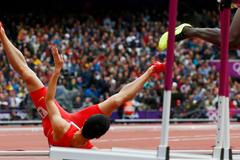 Pád Číňana Liu na překážkách