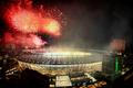 Ohňostroj na stadionu v Kyjevě po finále Eura