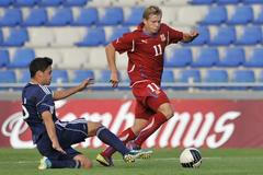 Matěj Vydra v utkání reprezentace do 21 let