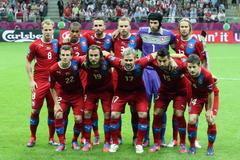 Česká reprezentace v zápase s Portugalskem