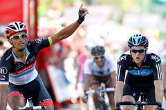 Italský cyklista Daniele Bennati vítězí v 18. etapě Vuelty