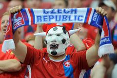 Český fanoušek při zápase s Portugalskem