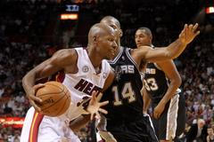 Miami vs. San Antonio (Ray Allen a Gary Neal)