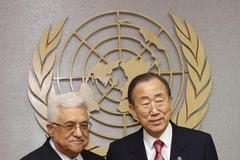 Abbás a Pan Ki-mun na půdě OSN