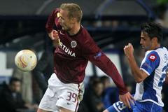 Fotbalisté Sparty Praha proti Kirjatu Šmoně v utkání Evropské ligy 2012/13.