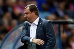 Trenér Plzně Pavel Vrba během utkání v Atlétiku Madrid