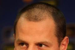 Fotbalový hráč Sparty Praha Marek Matějovský na tiskové konferenci.