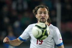 Čeští fotbalisté v utkání kvalifikace MS 2014 proti Bulharsku.