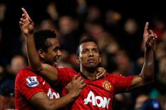 Anderson a Nani v utkání ligového poháru Chelsea vs. Manchester United