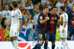 Radost Messiho a Xaviho ve finále španělského superpoháru Real - Barcelona