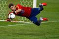 Iker Casillas na tréninku reprezentace Španělska