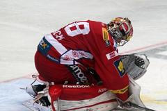 Hokejisté Slavie Praha v utkání 13. kola Tipsport extraligy proti Českým Budějovicím.