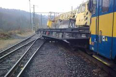 Vykolejený servisní vagon