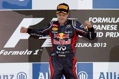 Sebastian Vettel se raduje z vítězství ve VC Japonska