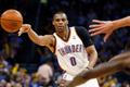 Russell Westbrook (Oklahoma) v zápase s Raptors