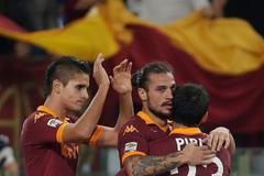 AS Řím - Palermo, radost domácích fotbalistů