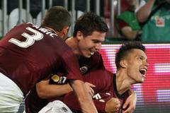 Fotbalista klubu AC Sparta Praha Václav Kadlec slaví gól.