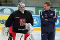 Sraz a trénink české hokejové reprezentace (Pavelec a Hadamczik)