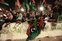 Bouřlivé oslavy v Tripolisu