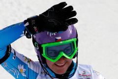 Šárka Záhrobská se raduje po dokončení slalomu na MS ve Schladmingu