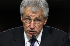 Chuck Hagel vypovídá před branným výborem amerického Senátu