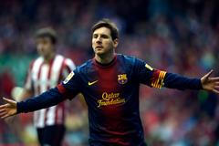 Fotbal, FC Barcelona -  Athletic Bilbao: Lionel Messi  slaví gól