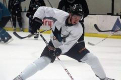 Tomáš Hertl v tréninku San Jose Sharks