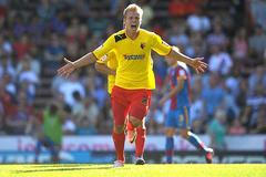 Matěj Vydra se raduje z gólu Watfordu