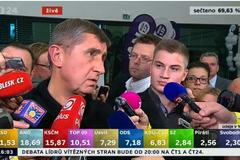 Andrej Babiš na volebním štábu