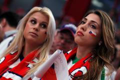 České fanynky při zápase Česko - Rusko