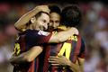 Messi, Neymar a Fabregas se radují z gólu