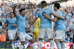 Manchester City vs. United, utkání Premier League (Agüero, Negredo, Nasri)