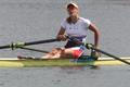 Česká veslařka Miroslava Knapková slaví vítězství na OH 2012 v Londýně.