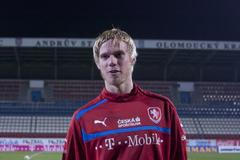 Český fotbalista Tomáš Kalas na tréninku před přátelským utkáním se Slovenskem v Olomouci v listopadu 2012.